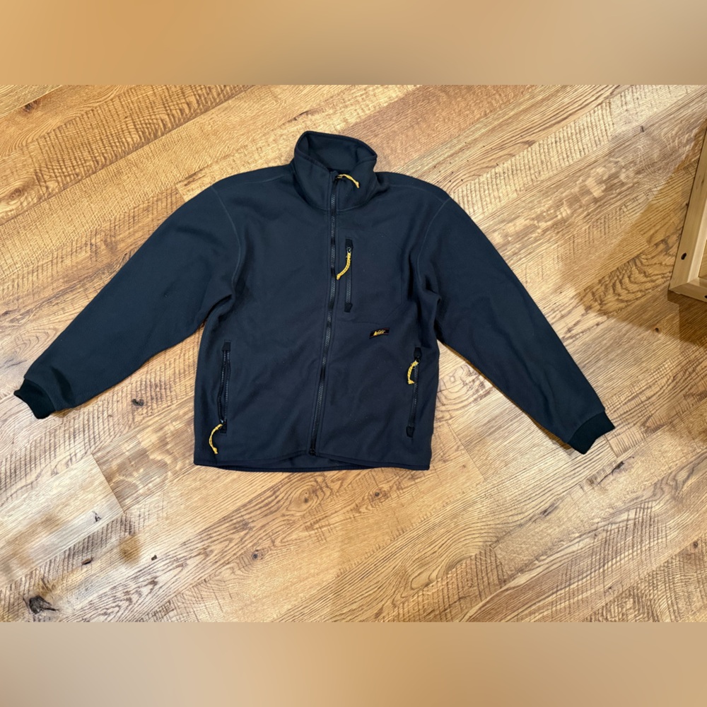 REI Black and Yellow Zip Up womens fleece jacket XS